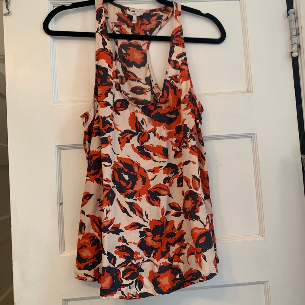 Joie floral silk racerback tank